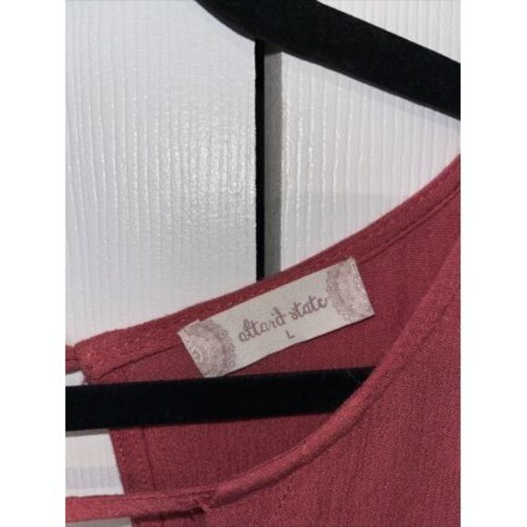 Altar'd State Womens Bell Sleeve Floral Embroidered Romper Rose Pink Sz Large - Picture 3 of 8